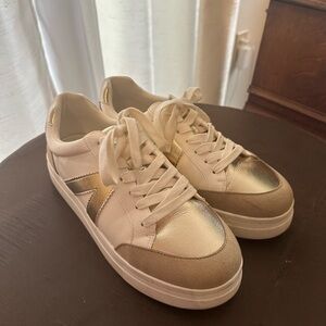 MIA Gold and Cream Casual Sneakers
